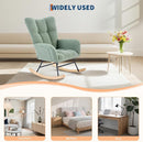 Nursery Rocking Chair,300Lb Glider Chair with Wood Legs/Two Side Pockets,Teddy Upholstered Glider Rocker with Padded Seat High Backrest for Living Room/Bedroom/Nursery by TinyTreasures Baby Boutique