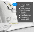 6pk of Bags and 2 Exhaust Filters for the Prolux 6000/7000/8000/9000 Upright Vacuum Cleaners