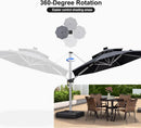 PURPLE LEAF 10ft Solar powered LED Patio Umbrella Outdoor Round Umbrellas Large Cantilever Umbrella with LED lights Windproof Offset Heavy Duty Sun Umbrellas for Garden Deck Pool Patio, Grey by GreenHaven Gardens