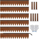 Worth Garden 6-Pack Cor-Ten Steel Landscape Edging with Black Protection Strips - Rust Patina Finish 40" L x 8" H (20Ft Total) - Hammer-in 14-Gauge Metal Corten Lawn Yard Edging Border w/ 7 Clips by CozyNest Decor