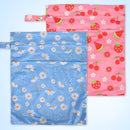 2pcs Travel Waterproof Laundry Bag, Cloth Diaper Wet Dry Bags with Handle & 2 Zipper Pockets, Reusable Washable Dirty Clothes Bag for Baby Adult Travelling Hanging, Bathing Beach Pool Daycare by TinyTreasures Baby Boutique