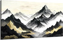 amatop Large Abstract Mountain Wall Art for Living Room Office Bedroom Modern Landscape Canvas Art Print Inspirational Artwork Horizontal Black Gold and White Nature Picture Wall Decor 48x24 Inch by CozyNest Decor