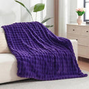 NEWCOSPLAY Faux Fur Throw Blanket Purple Bubble Blanket Thick Warm Soft for Couch Sofa Bed 550GSM (Purple, Throw(50"x60")) by CozyNest Decor