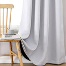ChrisDowa 100% Blackout Curtains for Bedroom with Black Liner, 2 Thick Layers Total Blackout Thermal Insulated Grommet Window Curtains 2 Panels Set (Greyish White, 52 x 45 Inch) by TinyTreasures Baby Boutique