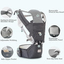 Baby Carrier, 3-in-1 Baby Carrier Newborn to Toddler with Hip Seat (Ergonomic M Position) for 0-36 Month/7-45lbs, Adjustable Size for Enhanced Lumbar Support, Perfect for On-The-go, Grey by TinyTreasures Baby Boutique