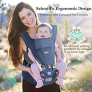 Baby Carrier, 3-in-1 Baby Carrier Newborn to Toddler with Hip Seat (Ergonomic M Position) for 0-36 Month/7-45lbs, Adjustable Size for Enhanced Lumbar Support, Perfect for On-The-go, Blue by TinyTreasures Baby Boutique