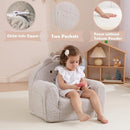 Toddler Chair,Sherpa Bear Kids Chair,Toddler Couch Fold Out,Children Reading Chair,Flip Out Kids Couch,Toddler Sofa Convertible for Age 1-3(Grey Bear) by TinyTreasures Baby Boutique