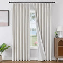Joydeco 100% Blackout Pleated Curtains, Linen Window Curtains 2 Panel Sets 108 inches Long, Thermal Insulated Darkening Drapes for Bedroom(Ivory,40'' Wx108'' L) by CozyNest Decor