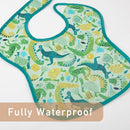 Mess Proof Baby Bib 3 Pack, Waterproof Led Weaning Baby Feeding Bibs with Food Catcher, Travel Feeding Bibs by TinyTreasures Baby Boutique