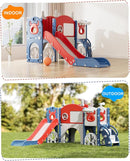 XJD 13 in 1 Toddler Slide Set, Kids Slide for Toddlers Age 1+, New Upgrade with Golf Set, Basketball Hoop, Drawing Board for Indoor Outdoor Playset,Toddler Playground (Blue Red) by TinyTreasures Baby Boutique