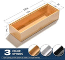 Silverware Tray for Drawer, Stackable Kitchen Bamboo Drawer Organizer 9" x 3" x 2" Set of 2 by CozyNest Decor