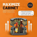 2-Tier Spice Rack Organizer for Cabinet | Rotating Lazy Susan Spice Organizer Holds 40 Spice Jars | Countertop & Pantry Spice Shelf for Kitchen Organization & Storage (Gray) by CozyNest Decor