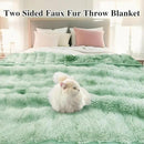 Bcareself Faux Fur Blanket Two Sided Ultra Soft Fluffy Reversible Fuzzy Throw Blanket for Women Men Double Sided Ombre Faux Luxe Faux Fur Thick Minky Blanket for Couch Bed by CozyNest Decor