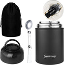 Thermo for Hot Food & Drinks, Thermo Lunch Box, 17oz Vacuum Insulated Food Container with Spoon&Drawstring Bag, Soup Thermo for Adults, Black by TinyTreasures Baby Boutique