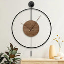 Large Modern Wall Clock,Wall Clocks for Living Room Decor,Classical Silent Metal Minimalist Walnut Dial,Big Decorative Farmhouse Pendulum Wall Clock With Walnut Pointers for Office,Dining Room by CozyNest Decor