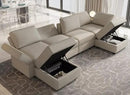 Belffin Modular Sectional Sofa with Reversible Chaises Velvet U Shaped Sectional Couch with Storage Seat Grey by CozyNest Decor