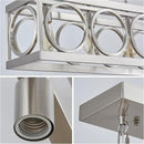 XINGQI Linear Chandelier Brushed Nickel Kitchen Island Light Fixtures 31.5" Rectangle Dining Room Chandeliers, Farmhouse Hanging Large 4-Light Rustic Metal Living Room Office Pendant Lighting by CozyNest Decor
