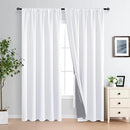 XWZO 100% Blackout Curtain 84 Inches Length 2 Panels Set - Extra Wide Rod Pocket Thermal Insulated, Noise Reducing & Heat Blocking Drapes for Bedroom with Tiebacks, White, W70 x L84, 2 Pieces by TinyTreasures Baby Boutique