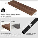 Floating Shelves - 2 Large Wall Mounted Shelves with Invisible Brackets, Long Walnut Wood Floating Wall Shelf for Living Room, Bedroom, Kitchen (36" W x 9" D x 1.5" H) by TinyTreasures Baby Boutique
