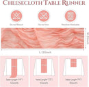 Sioloc 10 Pack Peach Coral Cheesecloth Table Runner Fall Autumn Decor for Home 10ft Table Cloth for Tea Wedding Birthday Party Baby Bridal Shower Halloween Thanksgiving by CozyNest Decor