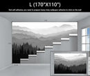 WFBHUA-Black and White Forest Mountain Wallpaper Gray Woodland Nature Landscape Wall Paper Mural for Bedroom Living Room(Not Peel and Stick) by CozyNest Decor