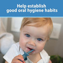 Dr. Brown's Infant-to-Toddler Training Toothbrush Set, Blue Elephant with Fluoride-Free Apple Pear Baby Toothpaste, 0-3 years by TinyTreasures Baby Boutique