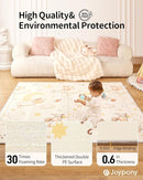 Baby Play Mat, 79" X 71" X 0.6" Extra Large & Thick Reversible Foldable Play Mats for Babies and Toddlers, Anti-Slip Portable Baby Floor Mat for Tummy Time, Baby Mat for Floor with Travel Bag by TinyTreasures Baby Boutique