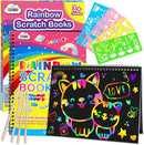 ZMLM Scratch Paper Art-Crafts Gift: 2 Pack Rainbow Notebooks Supplies Toys Easter Basket Stuffers for 3 4 5 6 7 8 9 10 Years Old Girls and Boys Kids Birthday Party Games (Yellow) by TinyTreasures Baby Boutique