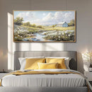 PHAOHUAXM Large Canvas Wall Art For Living Room Wall Decor For Bedroom Flower Watercolour Office Decoration Countryside Scenery Wall Picture Printing Art Painting Home Decor 30x60 In Wood Framed by CozyNest Decor