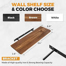 24"x6.8"x1.6" Slanted Floating Wall Shelves 2-Pack - Rustic Brown Finish, Heavy-Duty Solid Wood Design with Hidden Brackets - Perfect for Living Room, Kitchen, Bathroom, or Office by CozyNest Decor