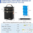 Breastmilk Cooler Bag with Ice Pack Fits 6 Baby Bottles Up to 9 Ounce by TinyTreasures Baby Boutique
