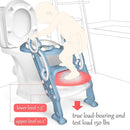 GrowthPic Toddler Potty Training Seat with Step Stool Ladder – Foldable Toilet Trainer with Splash Guard for Boys & Girls, Height Adjustable, Fits Standard & Elongated Toilets (Blue) by TinyTreasures Baby Boutique