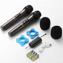 HOTEC UHF Wireless Dual Handheld Microphones with Rechargeable 1/4” Output Mini Portable Receiver for Live Performance Over PA, Mixer, Speaker (H-U26C) by TinyTreasures Baby Boutique
