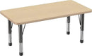FDP Rectangle Activity School and Kids Classroom Table (24 x 48 inch), Toddler Legs, Adjustable Height 15-24 inches - Maple Top and Maple Edge by CozyNest Decor