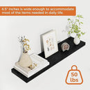 Fun Memories Floating Shelves for Wall, 27.5" Rustic Wood Deep Wall Mounted Shelves with Invisible Brackets for Decor & Storage, Floating Shelf for Living Room, Bathroom (Black, Set of 2) by CozyNest Decor
