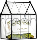 NCYP Glass Terrarium with Lid for Cacti, Succulents, Small Plants - 7.5 x 4.9 x 9 inches Closed Geometric Planter Box - Home Indoor Tabletop House Shape Decorative, Black (Terrarium Only) by GreenHaven Gardens