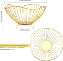 Metal Wire Fruit Basket, Gold Fruit Bowl for Kitchen Counter, Fruit Holder Stand Storage Baskets for Countertop, Home Decor, Table Centerpieces, Vegetable Bowls for Fruits, Veggies, Snacks (Gold) by CozyNest Decor