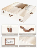 StorageWorks Underbed Storage Box, Under Bed Clothes Organizer With Sturdy Structure and Ultra Thick Fabric, Beige, 33" L x 31" W x 6 ¾ "H, 2 pack by CozyNest Decor
