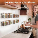 Spice Rack Organizer Wall Mount, Hanging Spice Pantry Storage Shelf Organization, 4 Pack Space Saving Seasoning Organizer for Kitchen Cabinet, Door or Bathroom, Black by CozyNest Decor