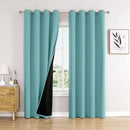 ChrisDowa 100% Blackout Curtains 72 inch Long for Bedroom with Black Liner, 2 Thick Layers Total Blackout Thermal Insulated Grommet Window Curtains 2 Panels Set (Aqua, 52 x 72 Inch) by TinyTreasures Baby Boutique