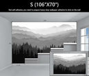 WFBHUA-Black and White Forest Mountain Wallpaper Gray Woodland Nature Landscape Wall Paper Mural for Bedroom Living Room(Not Peel and Stick) by CozyNest Decor