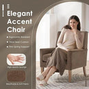 COLAMY Modern Wingback Living Room Chair, Upholstered Fabric Accent Armchair, Single Sofa Chair with Lounge Seat and Wood Legs for Bedroom/Office/Reading Spaces, Brown by CozyNest Decor