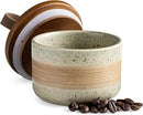 Small Ceramic Jar with Lid, Coffee Canister Coffee Container Kitchen Food Storage Jars for Spice Sugar Tea Bag, Stackable Decorative Jars for Countertop, 5oz by CozyNest Decor