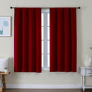 Simplebrand Ava Red Short Blackout Curtains for Bedroom 54 Inches Long 2 Panels Set, Solid Thermal Insulated, Energy Saving Window Treatment Curtains Blackout Drapes, W40 x L54 Inch, Red by TinyTreasures Baby Boutique