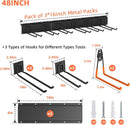 Garage Storage, Ultimate Wall-Mounted Garage Organizer for Men 48Inch, Heavy Duty 440lbs Tool Rack with Adjustable Metal Hooks Yard, Shed & Workshop Storage for Tools, Bikes, Snowboards Gift by GreenHaven Gardens