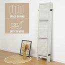 Room Divider with Shelves, Privacy Screen, Room Dividers and Folding Privacy Screens, 6 Panel Wood Temporary Wall Partition Separation Separator, White by CozyNest Decor