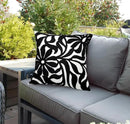 Alysheer Farmhouse Floral Leaves Embroidered Decorative Throw Pillow Cover 18x18 inches, Boho Tufted Flowers Embroidery Pattern Chic Cotton Cushion Case for Couch Bed Sofa Living Room(Black) by CozyNest Decor