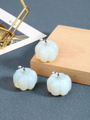 Jovivi Opalite Crystal Pumpkin Figurine, 1.2" Mini Carved Gemstone Pumpkin Statue Decor Healing Stones Decorative Ornaments for Fall Harvest Thanksgiving Halloween Decorations Home Decor by CozyNest Decor