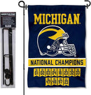 College Flags & Banners Co. Michigan Team University Wolverines 2023 and 12 Times 12x Football National Champions Garden Flag with Pole Stand Holder by GreenHaven Gardens