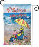 It'S 5 O'Clock Somewhere Garden Flag 12x18 Inch Outdoor Decoration Banner Spring Summer Tropical Beach House Flags Yard Farmhouse Garden Deco Indoor Sign by GreenHaven Gardens